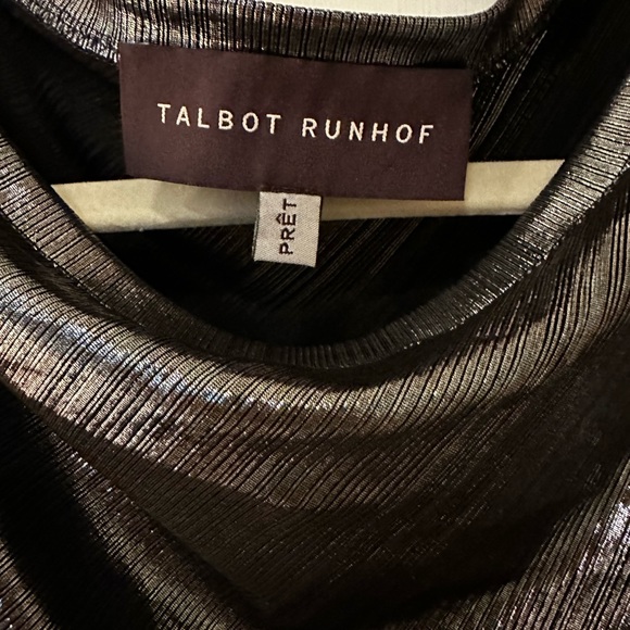 Talbot Runhof Size Medium metallic Silver Dress - Picture 4 of 6